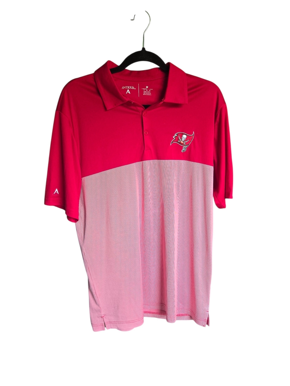 Men's Two-Tone Red Polo with Team Logo